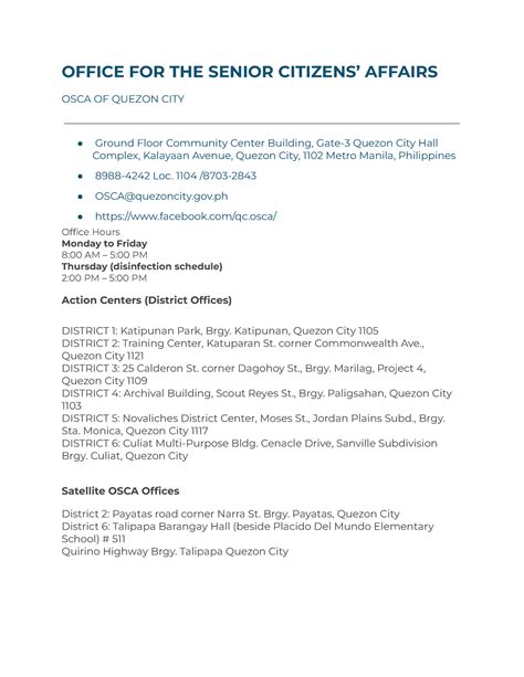 osca quezon city contact number